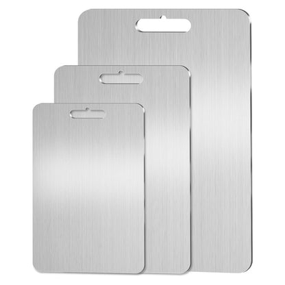 Vantium Titanium Cutting Board – Small, Medium and Large sizes on white background